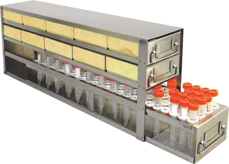 Upright Freezer Drawer Racks for Blood Sample Tubes