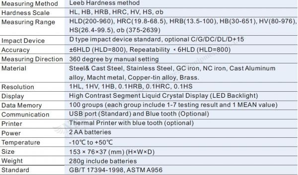 leeb hardness tester